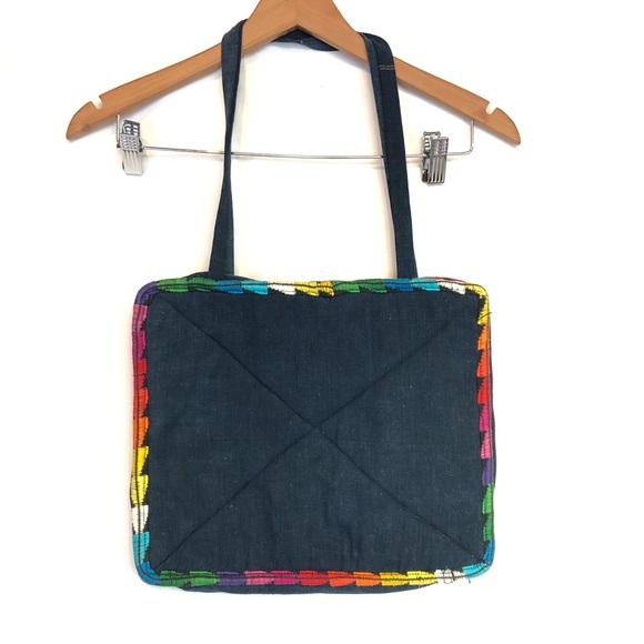 Boho vibrant quilted peacock square bag Floral - Picture 5 of 8